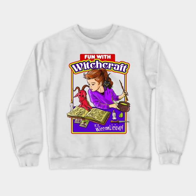 Fun with Witchcraft is Wiccan-licious! Necronomicon Crewneck Sweatshirt by Juandamurai